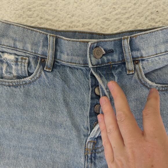 PacSun High-Rise Icon Short Denim Cut Off Jean Shorts 100% Cotton Women's 25 - Picture 3 of 6